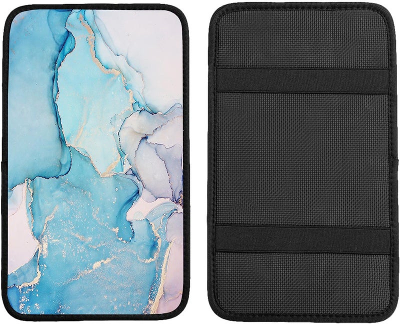Adastrah Blue Marble Auto Center Console Pad,Car Armrest Pad Car Armrest Seat Box Cover Protector for Most Cars - Image 2